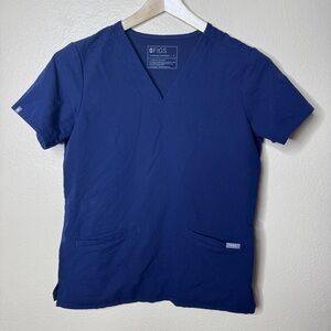 Figs Scrubs Technical Collection Shirt Women's Small Blue Medical Hospital